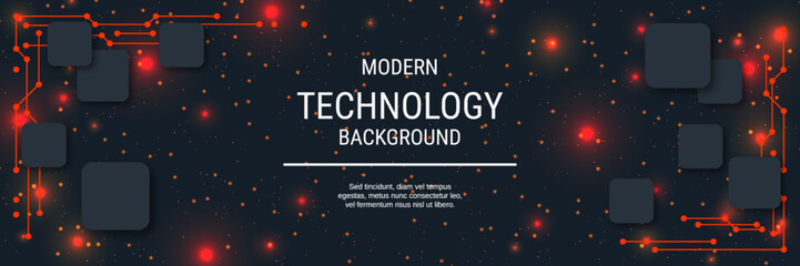 Wall Mural - modern technology style vector banner design template