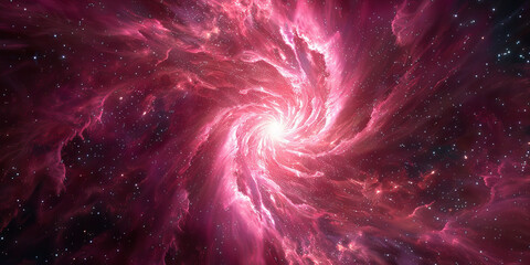 Wall Mural - An ethereal pink nebula thrums with vibrancy, its center aglow.