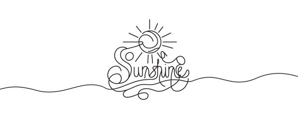 Vector illustration. The inscription Sunshine . Idea for website design, T-shirts, postcards