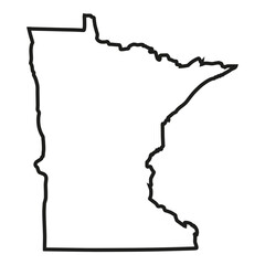 Wall Mural - white solid outline of the state of minnesota
