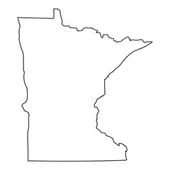 Wall Mural - white solid outline of the state of minnesota