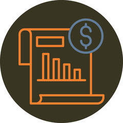 Poster - Financial Document Line Two Color Circle Icon