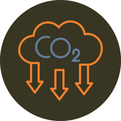 Carbon Dioxide Line Two Color Circle Icon