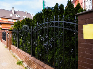 black metal fence with gate