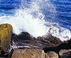 Large Wave Crashing On The Rocks