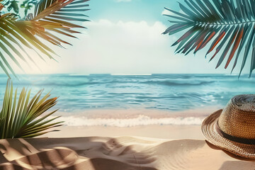 Canvas Print - beach style background wallpaper for mock up summer warm cosy elements