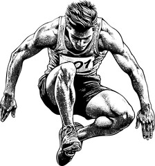 Wall Mural - Jumping Man Athlete 