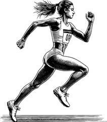 Wall Mural - Running Woman Athlete