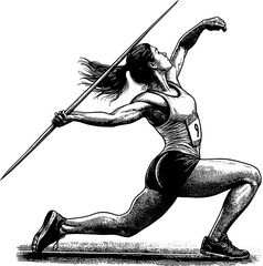 Wall Mural - Javelin Throwing Woman