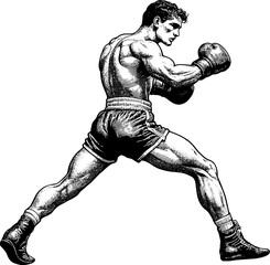 Wall Mural - Vintage Man Boxer