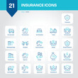 © Atif - Insurance Icons Collection Secure Set of Shield, Protection, Policy, Coverage, Risk, Health, Auto, Home, Life, Claim - Editable Vector Icons