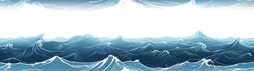 Wall Mural - Ocean Wave Pattern - Seamless tile. Endless and repeat print.