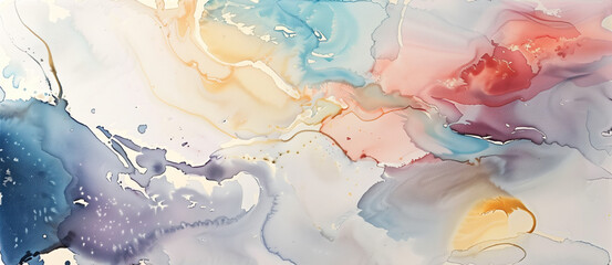 Wall Mural - abstract watercolor background with hand