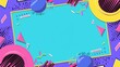 © melhak - 90's Style Bell Tones Design with Saved Copy Space - Make The Party Invites Pop with Colorful Flair! - Memphis pattern background