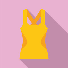 Canvas Print - Stylish yellow tank top icon in a flat design, isolated on a chic pink backdrop