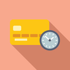 Sticker - Iconic image of a credit card beside a clock, symbolizing financial planning and time