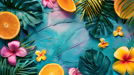 Wall Mural - Cool detailed colorful summer background, top view,