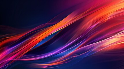 Wall Mural - background of colorful light lines and waves, abstract glowing lines. Neon line structure. futuristic. Technology concept.