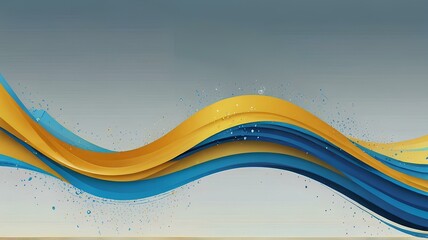 Wall Mural - Soft Background Curved blue yellow stock illustration