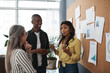 © peopleimages.com - People, diversity and brainstorming idea in office for workshop, teamwork and collaboration. Business, moodboard and meeting in workplace for planning, company profit and data or graphs with strategy