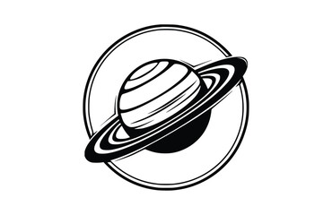 Saturn icon flat vector illustration.