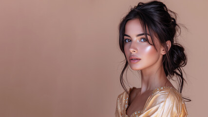 indian beauty model woman for skincare fashion cosmetic makeup treatment