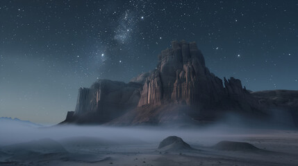 Wall Mural - a surreal desert landscape at night