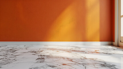 Sticker - Marble floor with yellow wall background