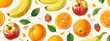© Usman - A pattern of different types of fruit like apples, oranges, and bananas. seamless illustration pattern.
