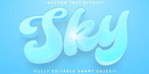 Wall Mural - Cartoon Azure Sky Vector Fully Editable Smart Object Text Effect