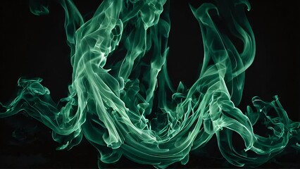 Wall Mural - green flames