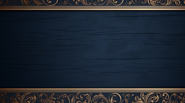 abstract navy blue elegant background with gold decorative