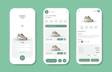 Wall Mural - online shoe store design for mobile applications. graphical user interface for responsive mobile app