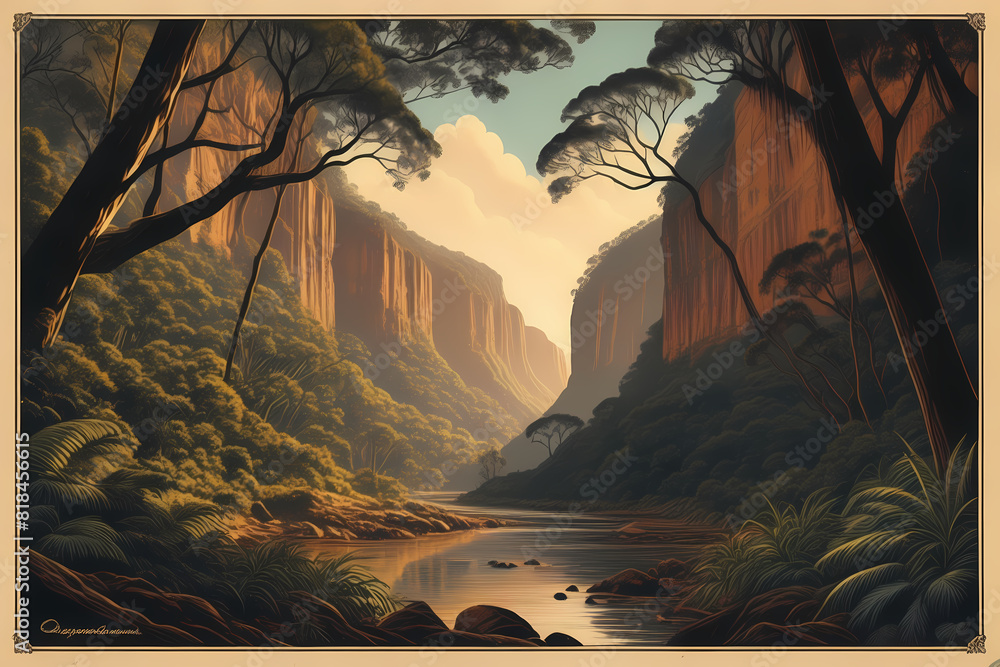 Springbrook Poster Step into the past with a vintage poster capturing the essence of ...