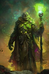 Wall Mural - green orc wizard