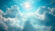 © horizon - Stairs leading to heaven, with clouds and light in the sky, symbolizing eternal life and spiritual iconization.