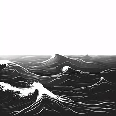 The ocean is calm and peaceful, with only a few waves breaking on the shore