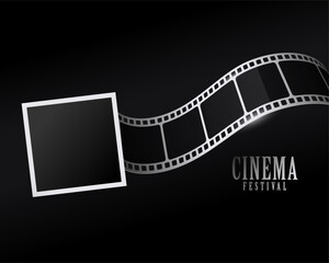 Wall Mural - photo frame and film strip for cinema festival celebration background