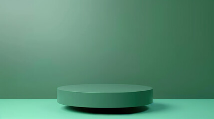 Wall Mural - green podium background platform product 3d studio presentation stage. light abstract simple pedesta
