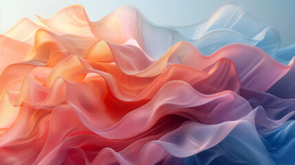 Wall Mural - Elegant Abstract Fabric Waves in Pastel Colors