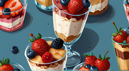 french food illustration - parfait background