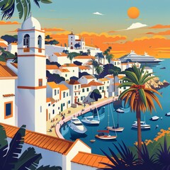 Wall Mural - Illustration of Faro, Portugal

