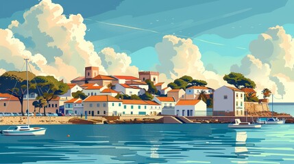 Wall Mural - Illustration of Faro, Portugal

