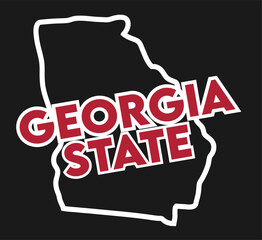 Canvas Print - Georgia State on black background