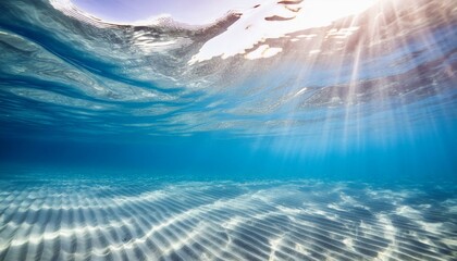 Underwater background. Blue Underwater with ripple and wave lights