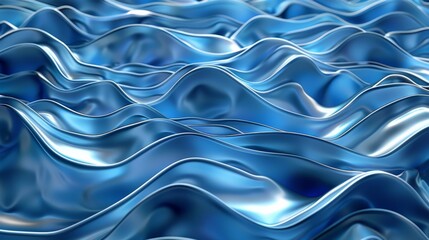 Poster - Abstract blue pearl luxury background with waves. Generative AI.