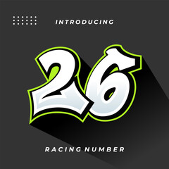 Wall Mural - Premium Decal Racing Number Vector Template