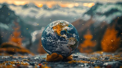Leinwandbilder - Love Earth, hugs the Earth. Save my Earth. Generative AI.