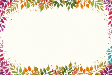 Digital art colorful leaves background for wedding, birthday, card, invitation
