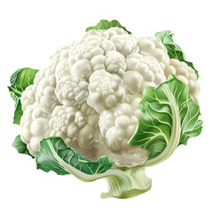 Wall Mural - A fresh crisp head of cauliflower illustrated in detail